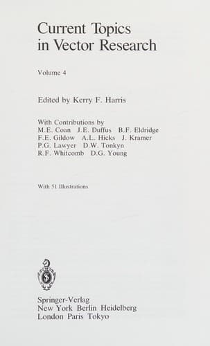 Cover image for Current topics in vector research