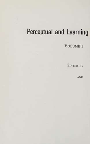 Cover image for Perceptual and learning disabilities in children