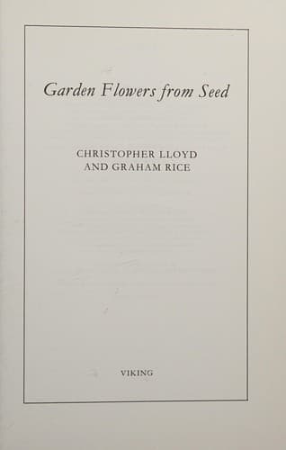 Cover image for Garden flowers from seed