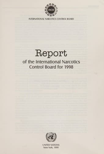 Cover image for Report of the International Narcotics Control Board