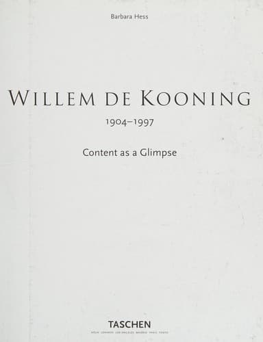 Cover image for Willem De Kooning, 1904-1997