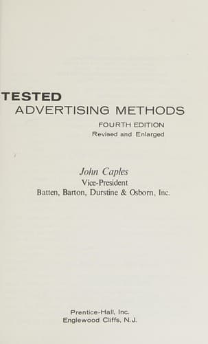 Cover image for Tested advertising methods.