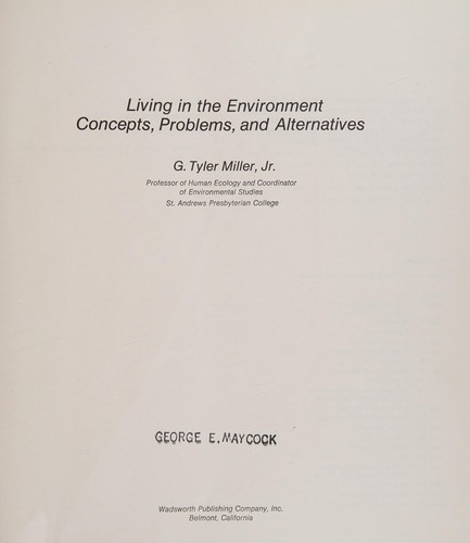 Cover image for Living in the environment