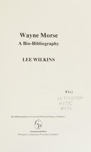 Cover image for Wayne Morse