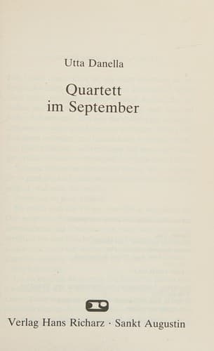Cover image for Quartett im September