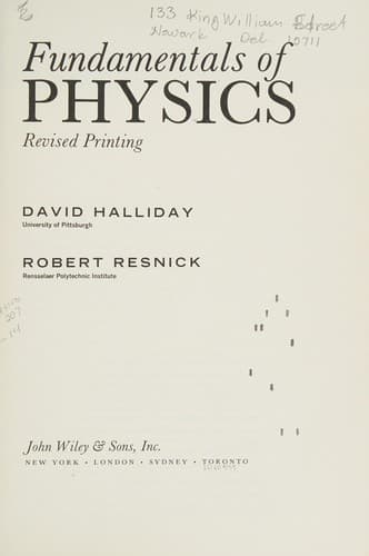 Cover image for Fundamentals of physics