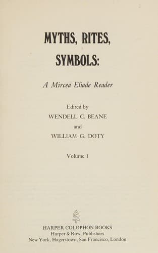 Cover image for Myths, rites, symbols