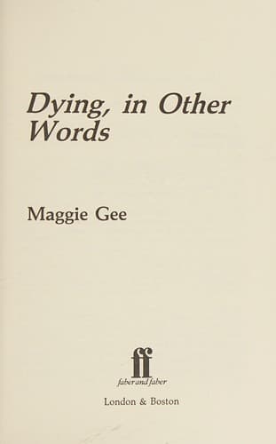Cover image for Dying, in other words