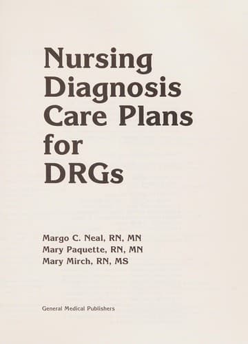 Cover image for Nursing diagnosis care plans for diagnosis-related groups