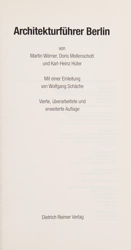 Cover image for Architekturführer Berlin