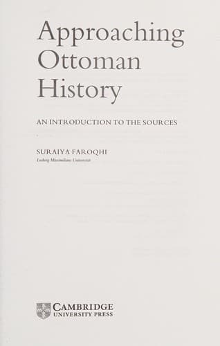 Cover image for Approaching Ottoman History