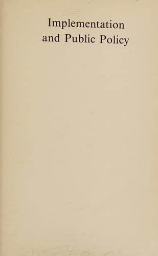 Cover image for Implementation and public policy