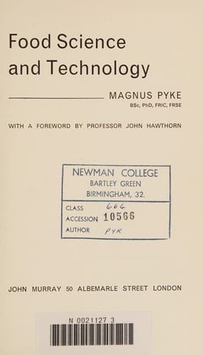 Cover image for Food science and technology.