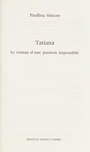 Cover image for Tatiana
