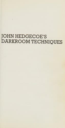 Cover image for John Hedgecoe's Darkroom techniques.