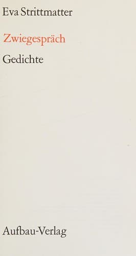 Cover image for Zwiegespräch