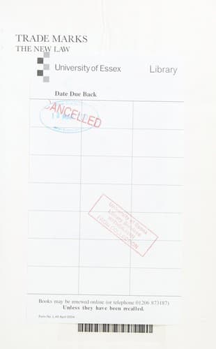 Cover image for Trade marks