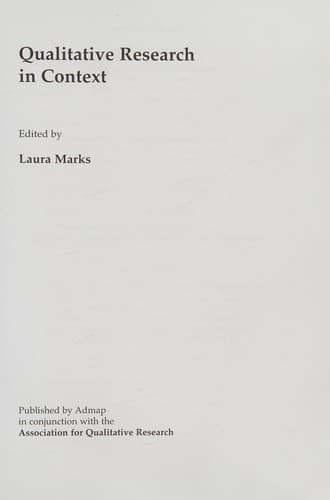 Cover image for Qualitative research in context