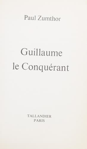 Cover image for Guillaume le Conquérant.