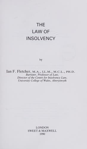 Cover image for Law of Insolvency