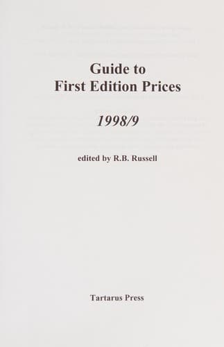 Cover image for Guide to First Edition Prices