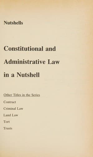 Cover image for Constitutional and administrative law in a nutshell
