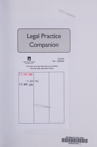 Cover image for Legal practice companion
