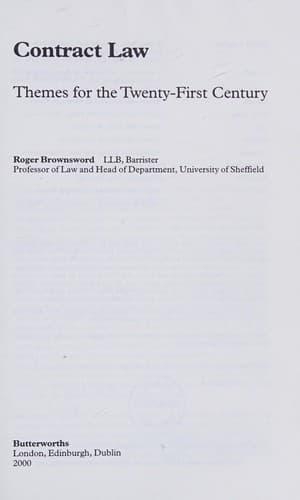 Cover image for Contract law