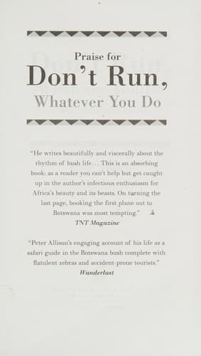 Cover image for Don't run, whatever you do