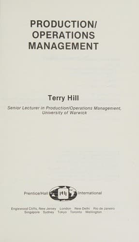 Cover image for Production/operations management