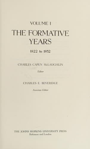 Cover image for The papers of Frederick Law Olmsted.
