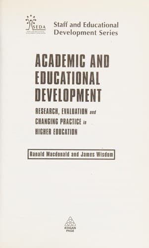 Cover image for Academic and educational development
