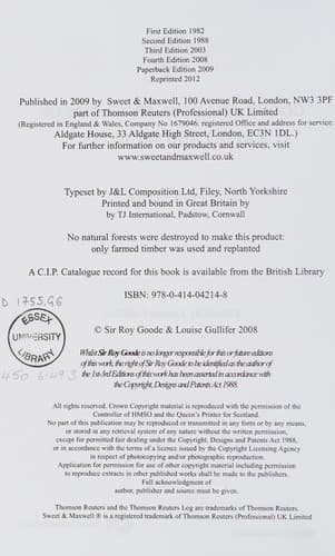 Cover image for Goode on legal problems of credit and security