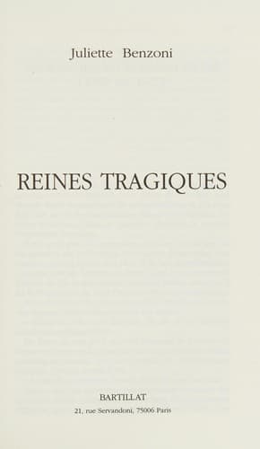 Cover image for Reines tragiques