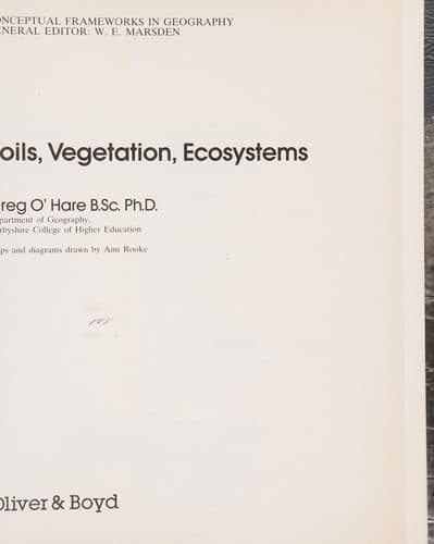 Cover image for Soils, vegetation, ecosystems