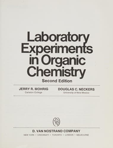 Cover image for Laboratory experiments in organic chemistry