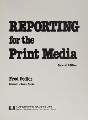 Cover image for Reporting for the print media