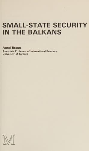 Cover image for Small-state security in the Balkans