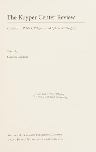 Cover image for The Kuyper Center review