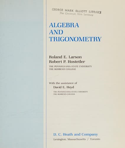 Cover image for Algebra and trigonometry