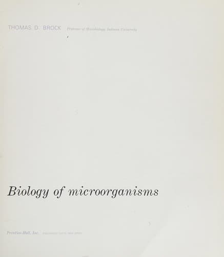 Cover image for Biology of microorganisms.