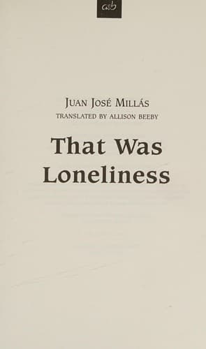 Cover image for That was loneliness
