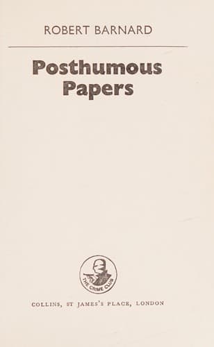 Cover image for Posthumous papers