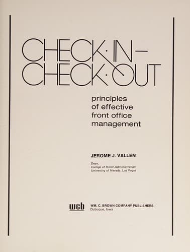 Cover image for Check in--check out