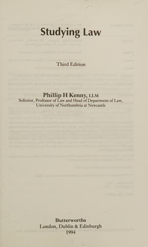 Cover image for Studying law