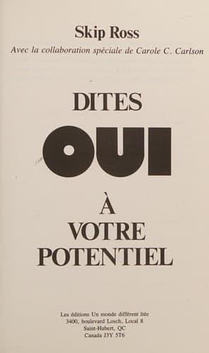Cover image for Dites oui à votre potentiel