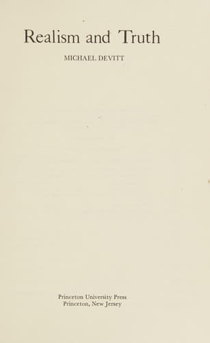 Cover image for Realism and truth