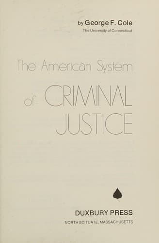 Cover image for The American system of criminal justice