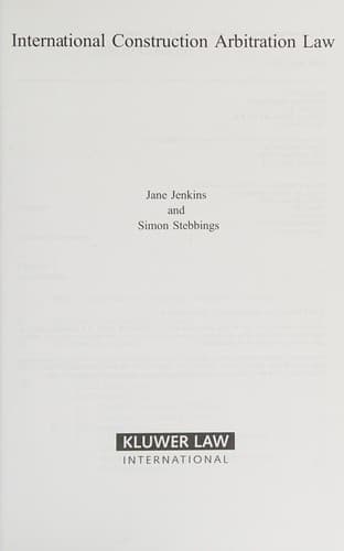 Cover image for International construction arbitration law