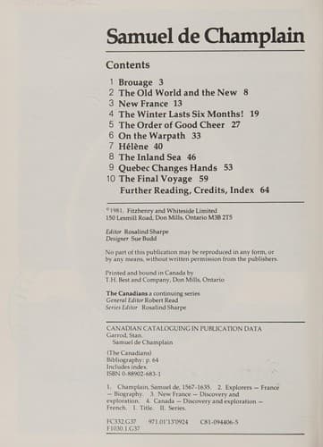 Cover image for Samuel de Champlain